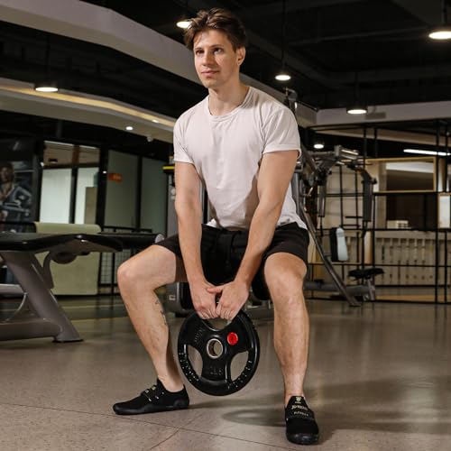 Skerxut Fitness Shoes Deadlift Shoes Cross-Trainer Sneakers for Men and Women (Black, 7.5 Men/8.5 Women)