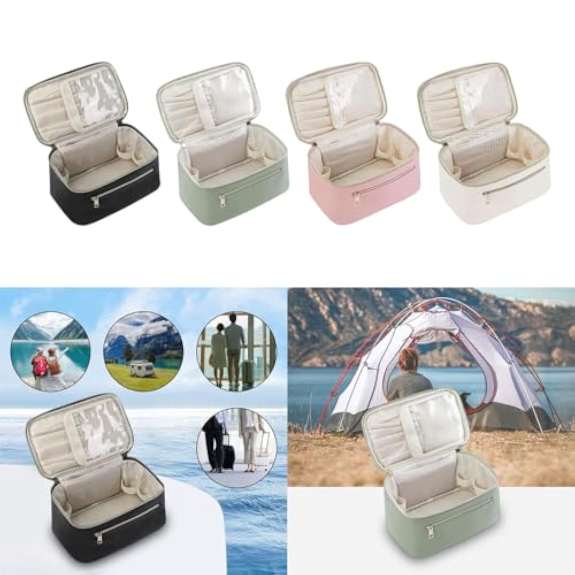 Waterproof Black Toiletry Bag Travel Makeup Organizer