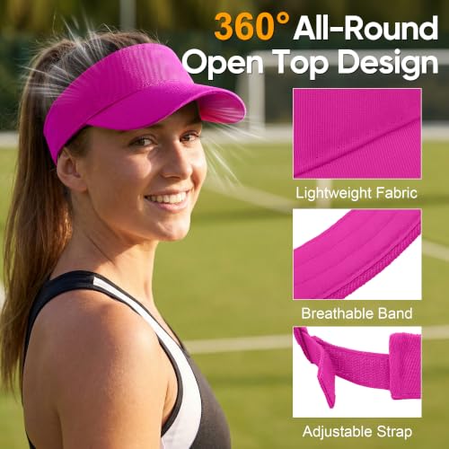 Image of Cooraby Sports Sun Visor Hats Adjustable Sun Visor Caps for Women and Men