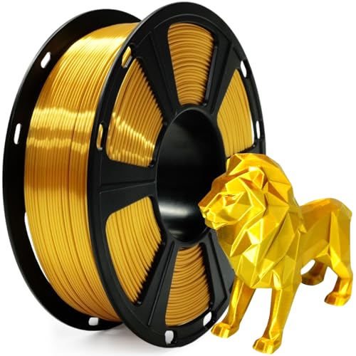 GIANTARM PLA Silk Filament 1.75 mm, 3D Printer Filament, PLA 1 kg Spool, Diameter Tolerance at +/-0.03 mm, Silk Golden