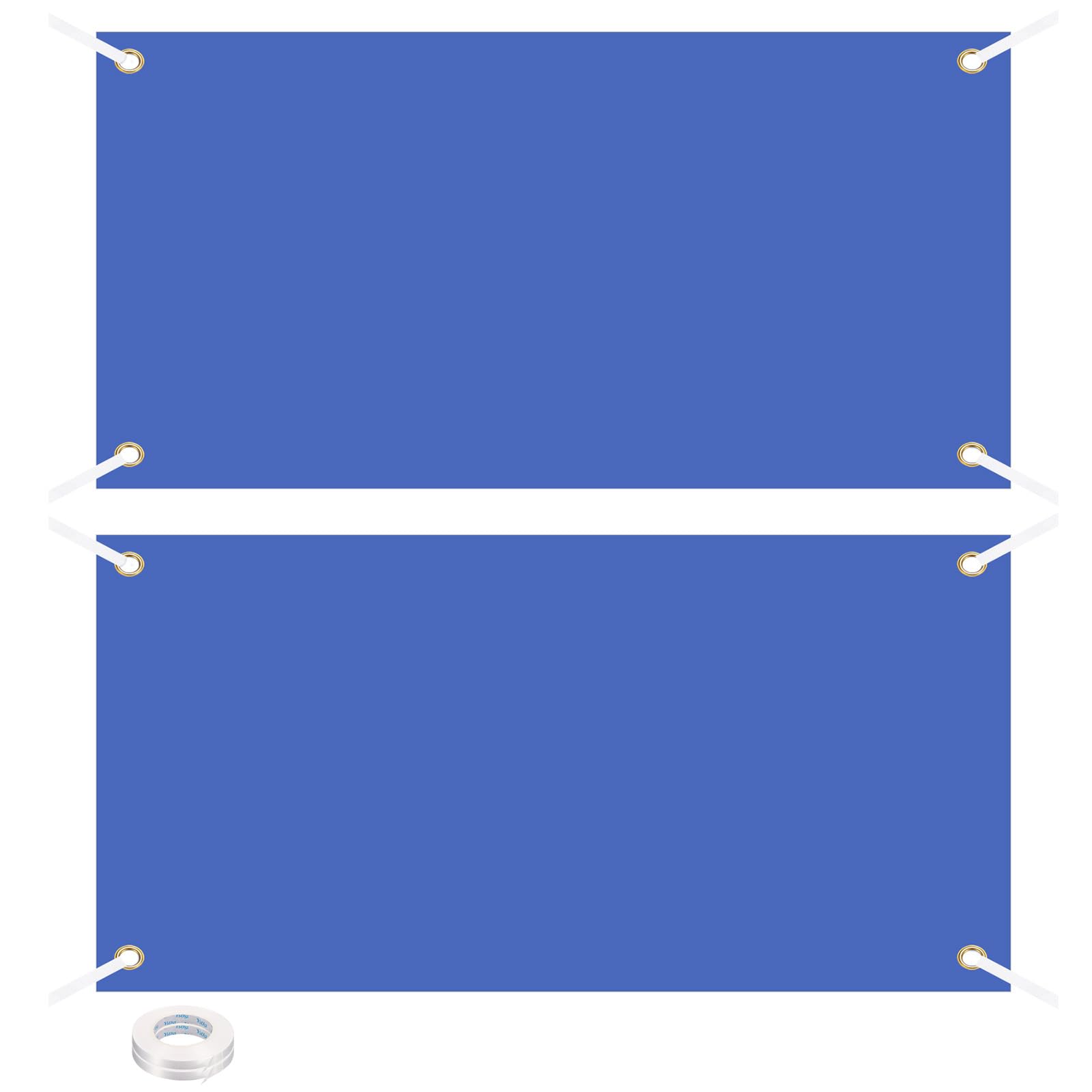 PATIKIL Blank Banners Signs to Decorate 3'x6' Sublimation Blue Banner with Hanging Rope for Business Outside Outdoor Wall, 2 Set — image 1