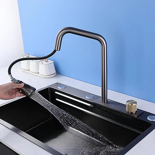 Robinet mitigeur de cuisine idéal pour nettoyer l'évier grâce à la douche cascade - 4
