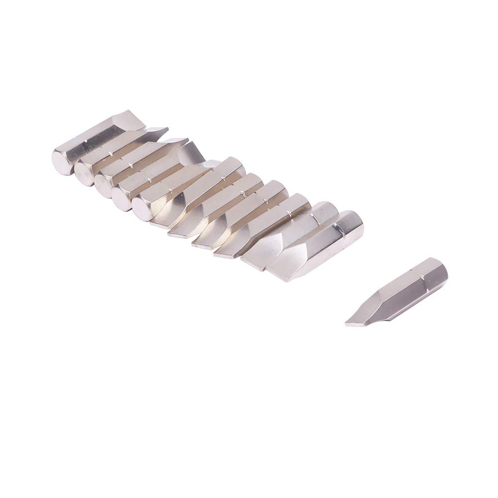 Utoolmart 8mm Dia Slotted Head Hex Shank Screwdriver Bit Set 32mm Total Length S2 Steel Flat Magnetic Tip Professional Impact Driver Bit Set for Production Workshop Electric Drills 20pcs