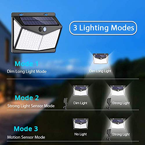 Kit 4 Luminária Solar Parede Ao ar livre 100 led solar luz sensor de movimento à prova dwaterproof á