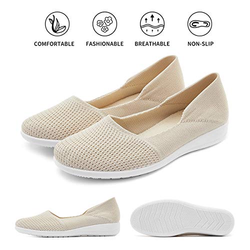 Hash Bubbie Women's Casual Sneakers Slip On Mesh Tennis Shoes Work Nurse Flat Shoes（Mesh Beige.us8） #TOP2