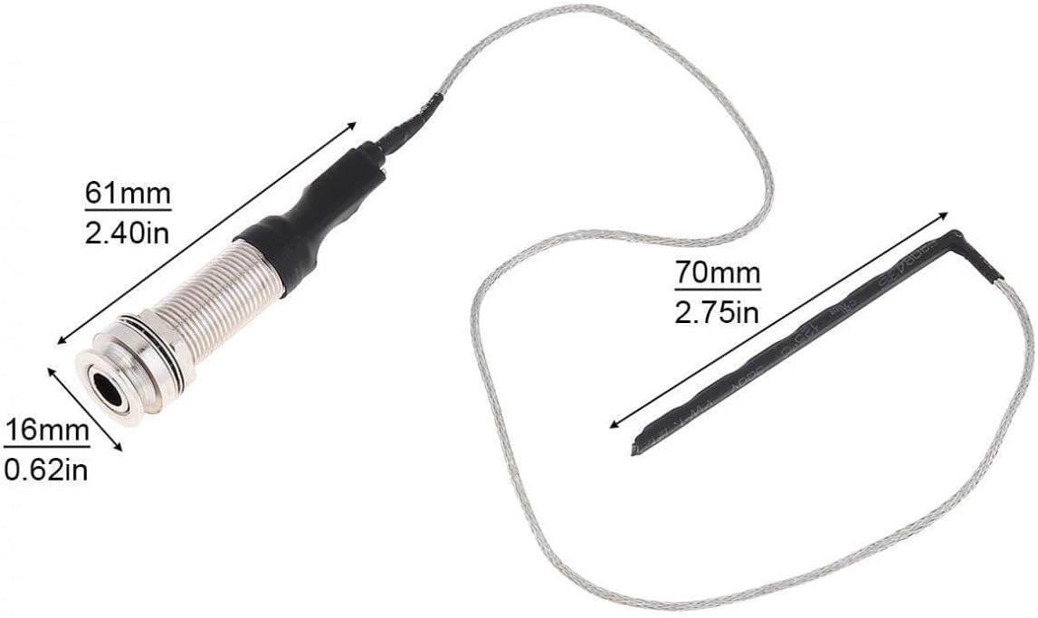 1/4" Piezo Pickup Under-Saddle Passive Compatible With Ukulele/Acoustic Guitar 1/8 jack (4)
