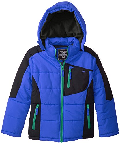 YMI Boys' Little Color Block Jacket Bubble with Detachable Hood