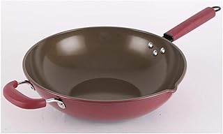 LYMUP Wok Frire Non Fumeur poêle à Frire de Fonte Non Coquine poêle à Fond Plat Cadeau Wok Wok Wok Wok Wok Non bâton Wok Wok,Non Collant