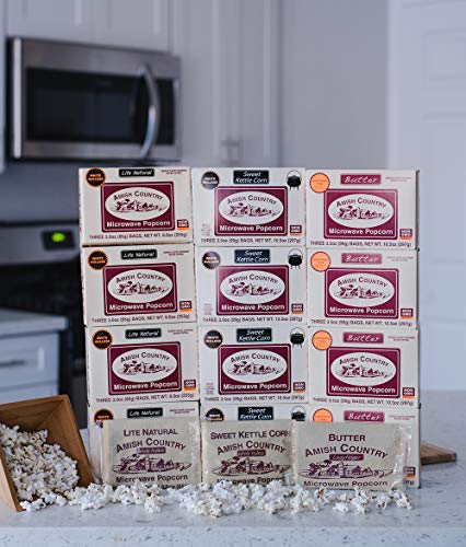 Amish Country Popcorn | Old Fashioned Microwave Popcorn | Non-Gmo, Gluten Free, Microwaveable And Kosher (Microwave Popcorn Variety Pack, 36 Bags) #TOP1