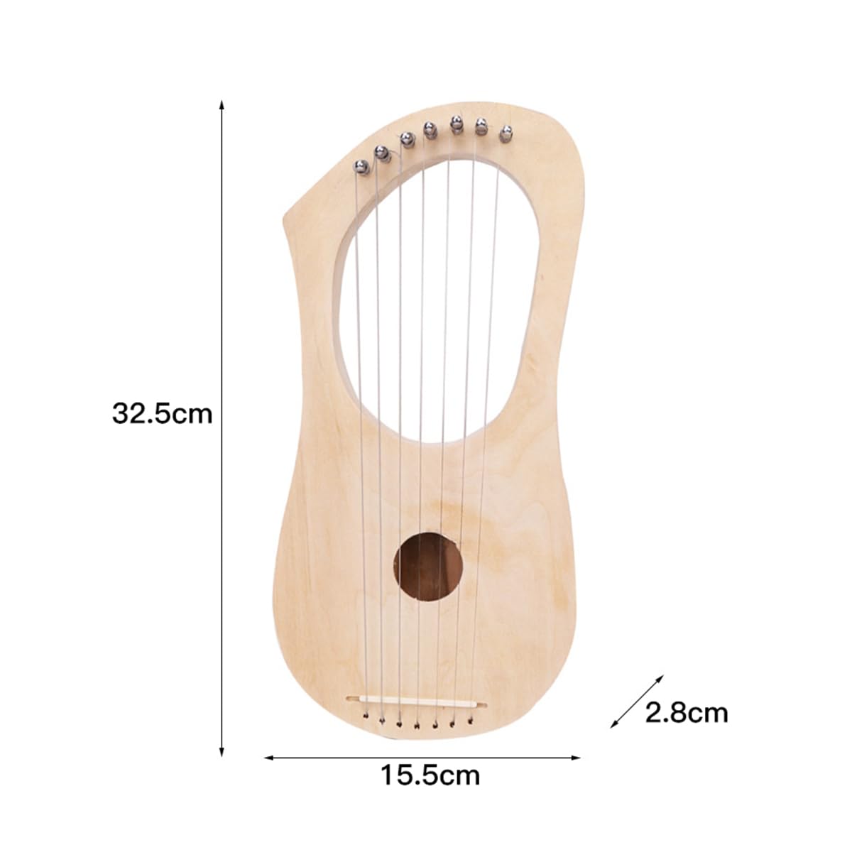 Harpe Lyre à 7 Cordes, Bricolage, Corps en Bois, clé de réglage, Cheville de Pont, Instrument à Cordes en Bois pour débutant