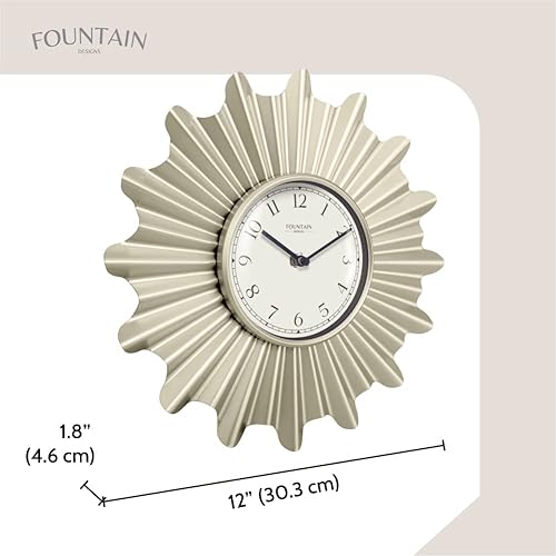 Miniatura 6 de Reloj de pared moderno de mediados de siglo de 12 pulgadas, reloj de pared de metal Starburst decorativo para sala de estar, decoración de cocina,