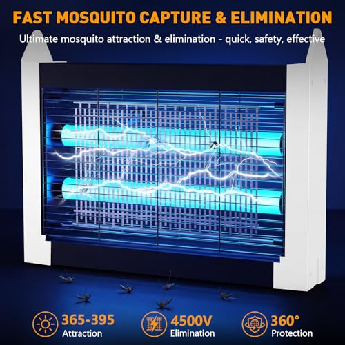 Image of Solar Bug Zapper Outdoor, 4500V Solar Mosquito Zapper for Outdoor & Indoor, 1 /2 Acre Coverage Cordless Rechargeable Electric Fly Zapper, IPX5 Waterproof Mosquito Traps for Backyard, Patio, Camping