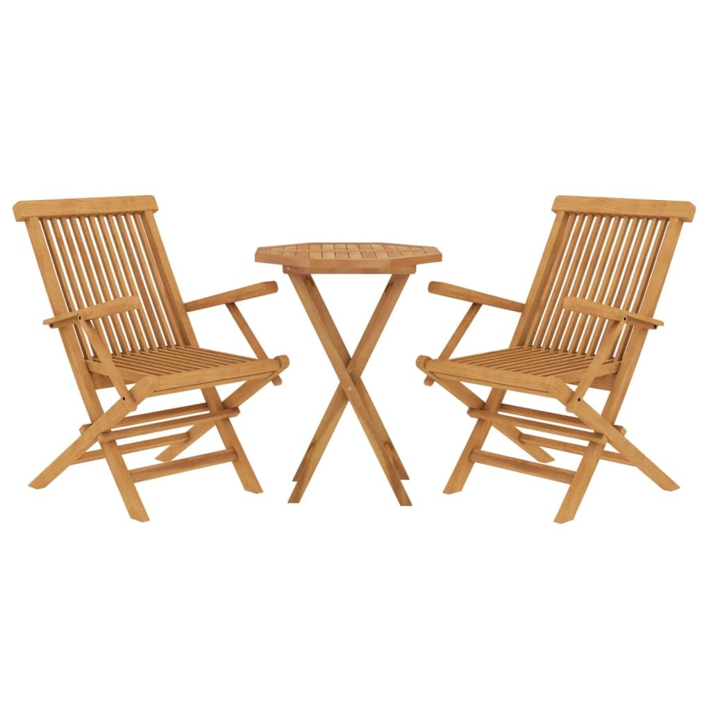 Generico Set da Pranzo per Giardino 3 pz in Legno Massello di Teak,Mobili,Mobili da Giardino,Set da Giardino,Marrone,24.6 kg,3087191
