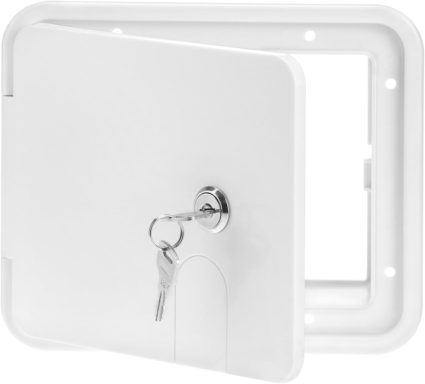 QWORK RV Access Door, ABS RV Electric Cord Trailer Cable Hatch for Cable Management - 7.5" x 6.5", Camper Hose Storage Cover