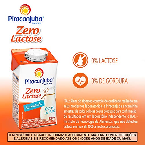 Leite Desnatado Zero Lactose Piracanjuba 500ml