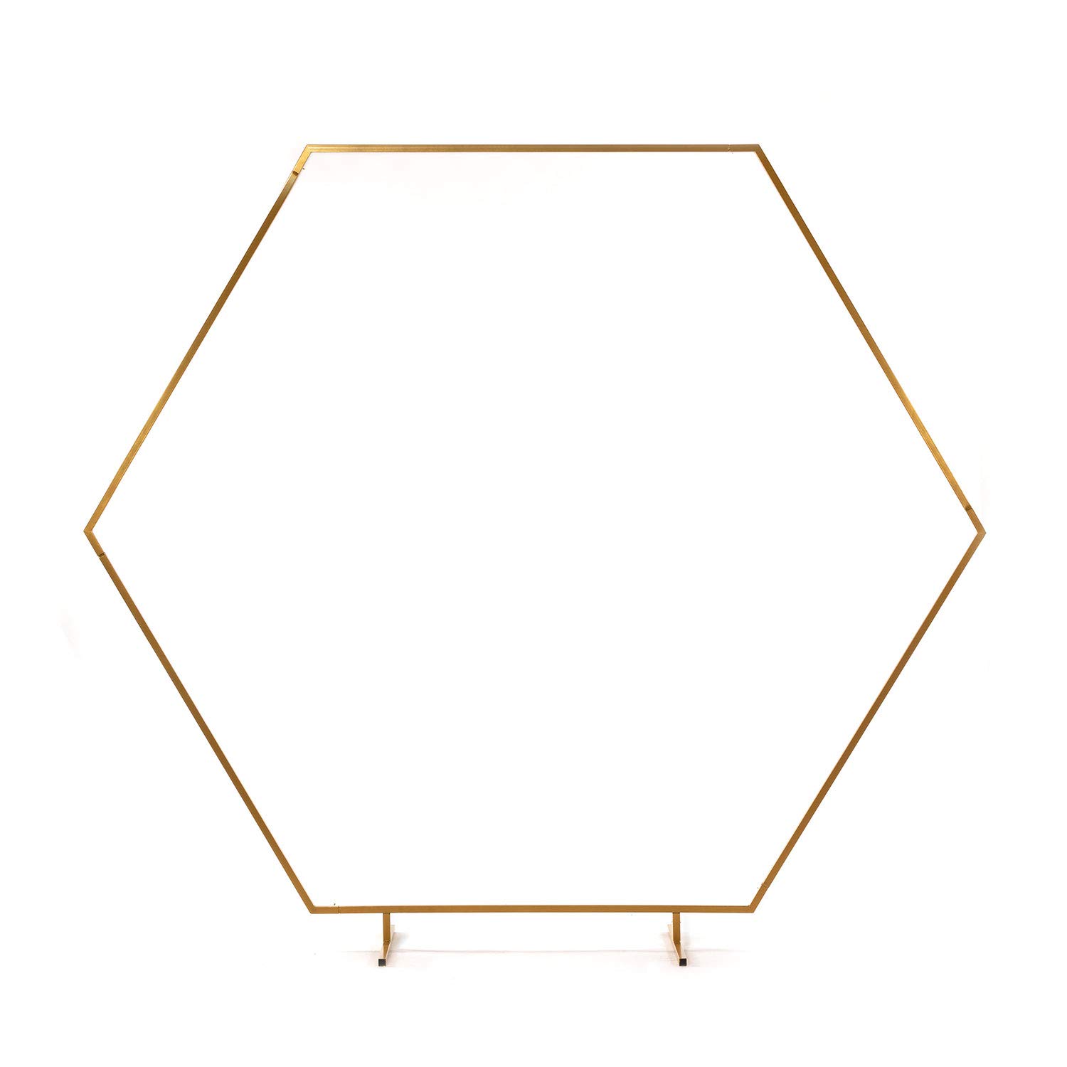 Arche Hexagonale en Acier pour Cérémonie de Mariage - H 220 cm x L 240 cm (Dorée)