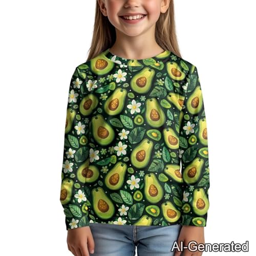 Image of Renewold Boys Girls Tees Kids T-Shirt Long Sleeve Crewneck T Shirts Casual Athletic Tops Clothing for Home School Travel