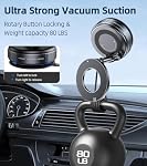 Porte-téléphone à aspiration magnétique sous vide, pliable Portable 360° Support de téléphone magnétique réglable pour voiture, fixation pivotante pour téléphone de voiture compatible pour tous les smartphones/modèles de voiture/gym/miroir de salle de bains