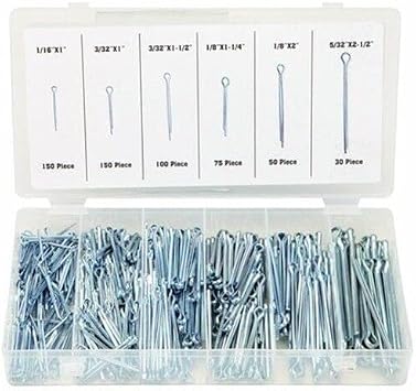 ARC-POWER for 555 Piece Steel Metal Cotter Kotter Key Pin Assortment Kit Set