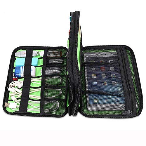 Bubm Universal Electronics Accessories Case Cable Organizer Travel Organizer Cord Management Bag Double Layer Black #TOP6