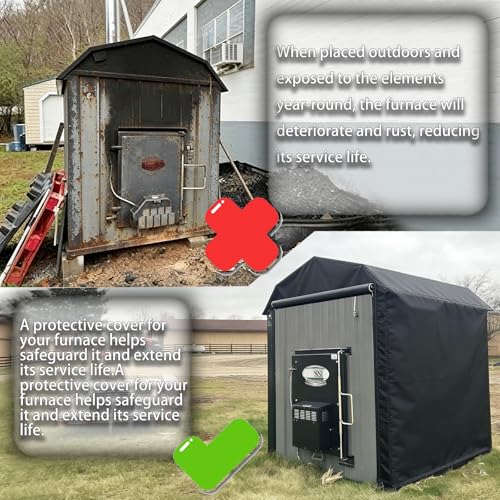 Central Boiler Cover Outdoor Furnace Cover for Classic CL and Edge Forge Furnace Outdoor Stove Waterproof and Sun-Central Boiler/Outdoor Wood Furnace Protective Heavy Duty 600D (L)