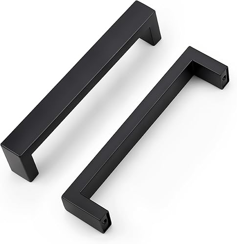 KNOBWELL Sqaure - Manijas de acero inoxidable para gabinetes de cocina, manijas para cajones de cocina de 6-310 pulgadas (6.299 in), tiradores de
