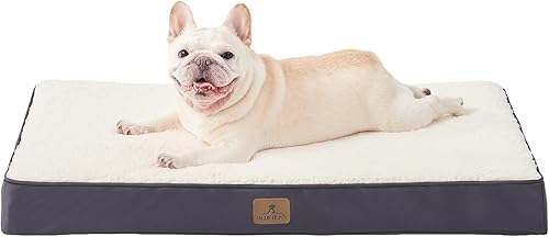 Miniatura 8 de Bedfolks Cama Ortopédica para Perros para Perros Grandes - Cama de Espuma de Huevo para Jaula de Perros con Funda Impermeable Extraíble, Alfombrilla