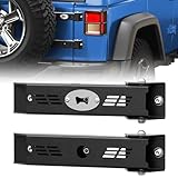 POFENZE Jeep Tailgate Hinge Set for 2007-2018 Jeep Wrangler JK JKU, Heavy Duty Rear Door Hinges with Built-in Bottle Opener, Alloy Steel, 2 PCS Black