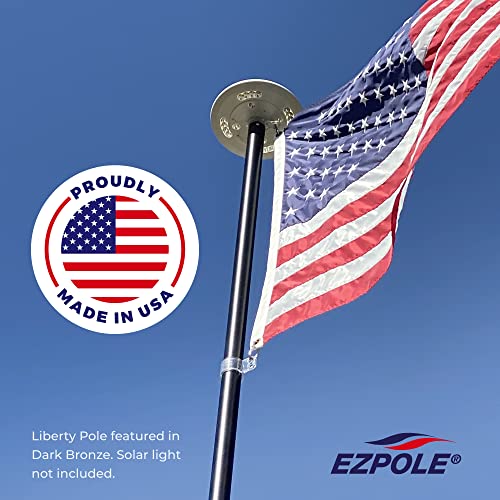 Ezpole Liberty Telescoping Flagpole - 17’ With 3’X5’ Sewn Nylon American Flag - Includes All Hardware Needed To Fly Two Flags - Easy To Raise & Lower #TOP5
