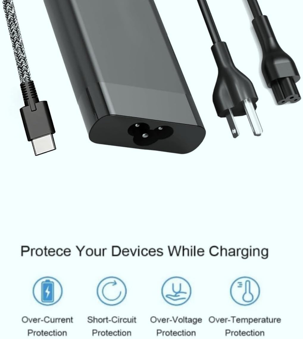 90W USB C Laptop Charger Compatible with HP Spectre x360 Pavilion 15 17 EliteBook 1040 G4 HP 904082-003 904144-850 L45440-003 Fast Charging Type C Laptop Power Adapter