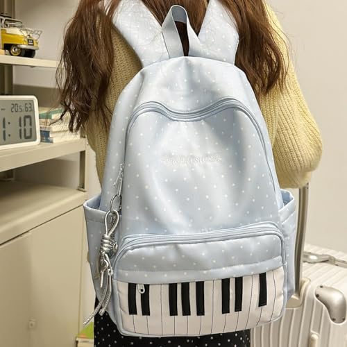 Mochila de lunares espaciosa para llevar libros sin dolor de espalda 6
