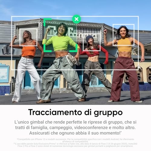 Insta360 Flow 2 Plus Pack Tracker Ia Bianco - Gimbal Pieghevole Per Iphone/Android, Tracciamento Ia Con Tutte Le App, Tracciamento Di Gruppo, Treppiede/Selfie Stick Integrato, Controllo Remoto, Viaggi - 4