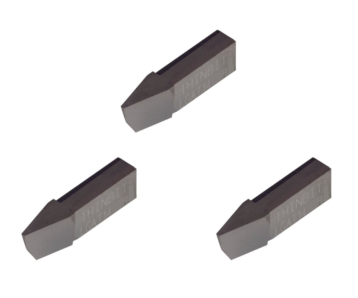 THINBIT 3 Pack LGAT14D5RE 'L' Series, TiAlN Coated Carbide, Acme Threading Insert for 14 TPI in Steel, Titanium, Nickel, Stainless Without Interrupted cuts.
