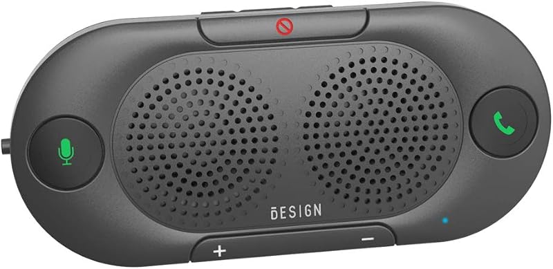 BK06 Bluetooth 5.0 in Car Speakerphone with Visor Clip, Wireless Car Kit for Handsfree Talking, Motion Auto On, Siri Google Assistant Support, Dual 2W Speakers