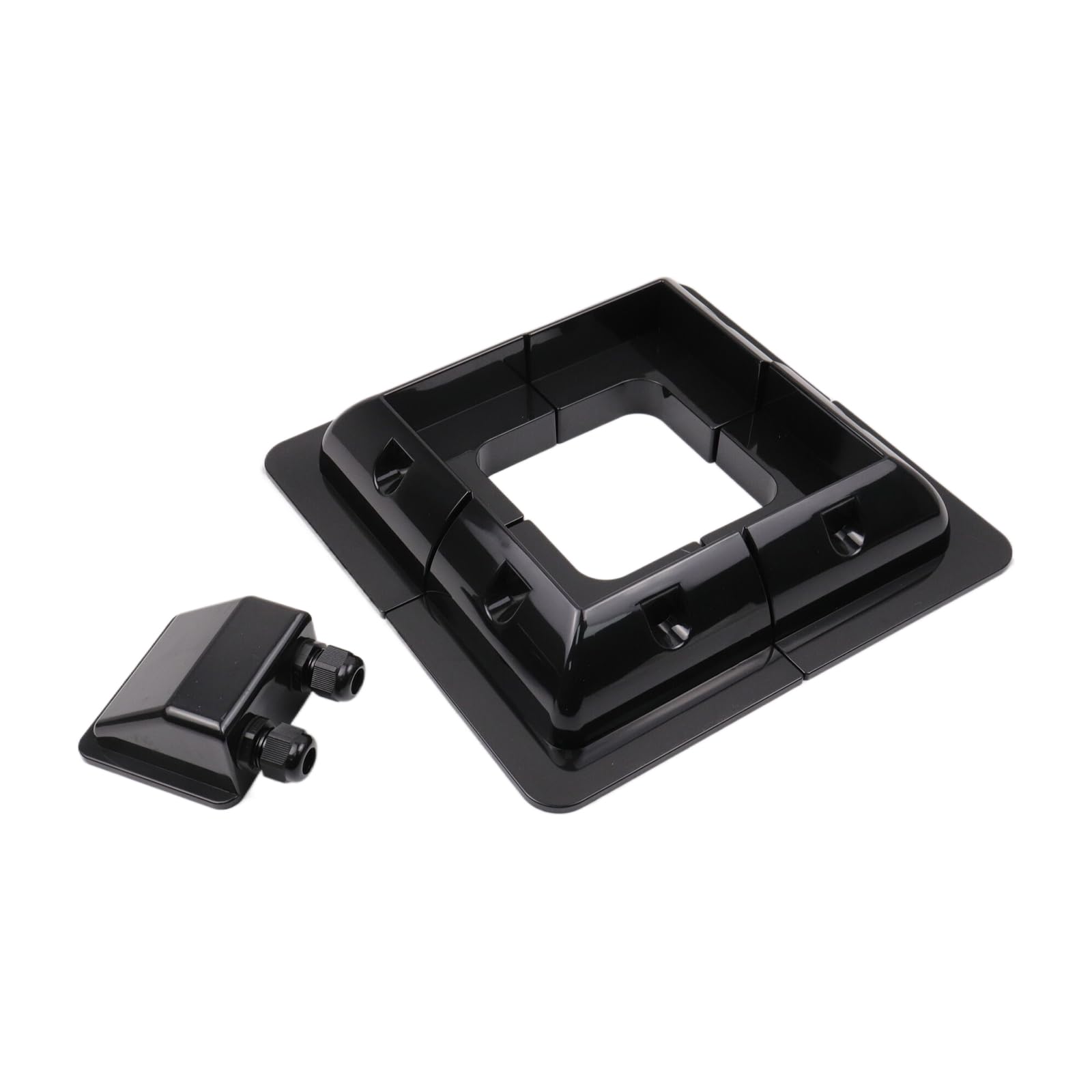 Bitray Kit di staffe per pannello solare, staffe di montaggio per pannelli solari, kit di supporto angolare senza trapano, per telaio in legno, camper, camper, barche (nero, 4 staffe angolari, 1