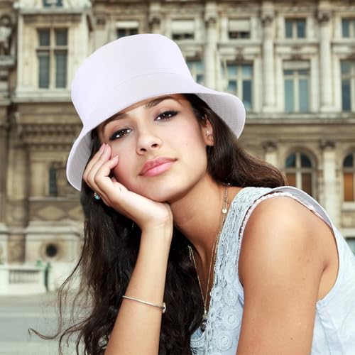 Image of 36 /24 /12 Pcs Bucket Hats for Men Women Bulk Cotton Fishing Cap UV Protection Beach Foldable Solid Color Sun Cap