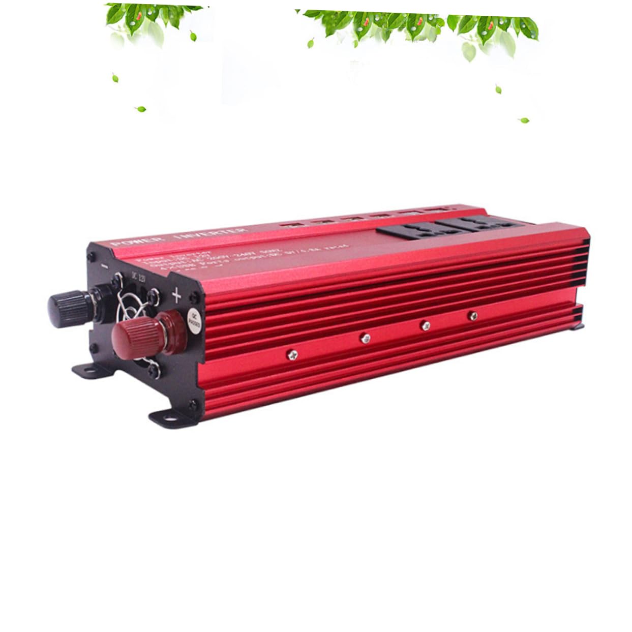 Cabilock Inversor de Corriente Puertos USB para Coche 2000w y Carcasa de Aleación Resistente Convertidor de Potencia 12v DC a 220v AC para Uso Portátil