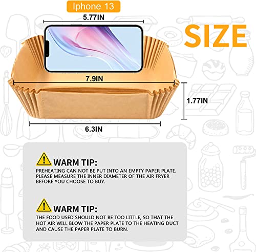 image for akulife Air Fryer Disposable Paper Liners Square, 7.9 Inch Air Fryer P