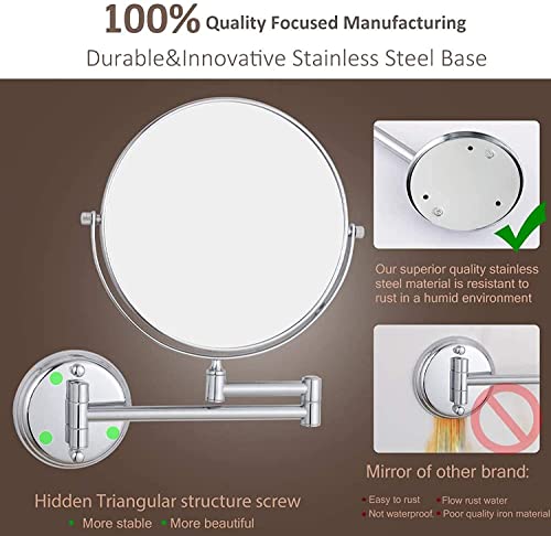 Miroir de rasage grossissant double face avec bras pliable 360° - 8