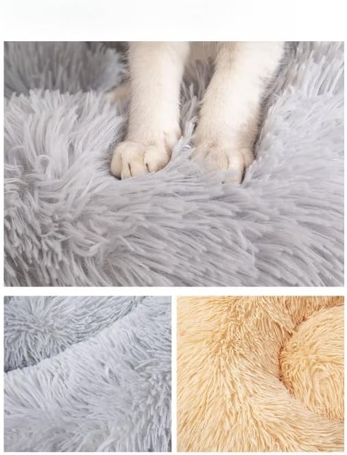 Anxiety Relief Dog Bed - Mr Fluffy Friend Anti-Anxiety Original Calming Plush Pet Bed for Chewing, Crate Training & Thunderstorm Stress (A-Red,L-70CM)