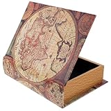 COOLHIYA Caja de Libros Falsos Vintage de Cuero y Tablero de Densidad, Caja Decorativa para Almacenamiento y Accesorios, Adecuado como Mesa Auxiliar Sesiones Fotográficas