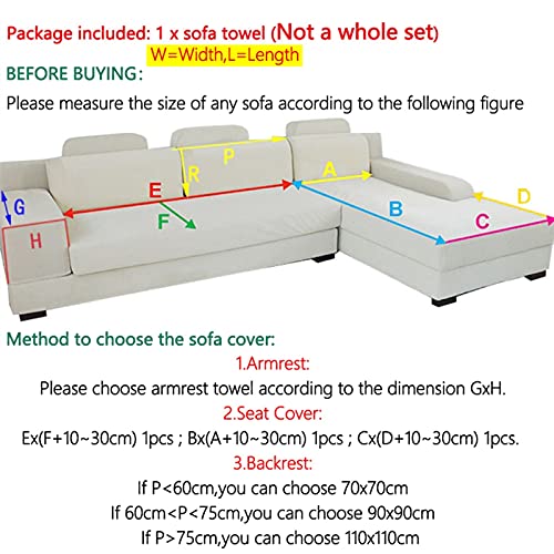 Cubierta de sofá elástica de felpa suave protector de asientos color sólido lavable 7