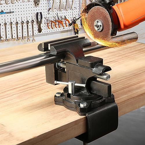 Bench Vise, 4-1/2" Table Vise For Workbench,2-in-1 Multi-Purpose Heavy Duty Bench Vice With Multifunctional Soft Jaws, 270° Swivel Base Home Vise for Woodworking,Home Workshop,Welding and DIY by ZHRMJZG - Image 4