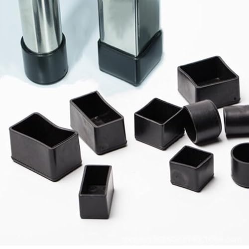 YKAFADE 8 tapones para patas de silla, protectores de suelo para sillas, rectangulares antideslizantes, 35 x 55 mm, de silicona para patas de silla, gorras de goma gruesas, para suelos de madera dura