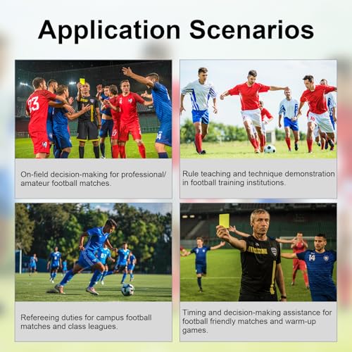Dongcill Schiedsrichter Karten Set,mit Gelbe und Rote Karte Fußball,Zeitmessausrüstung,2 Schiedsrichter Pfeife,Punktebuch, Bleistift,für Fußballspiele,Fußballtraining und Schulsporttage