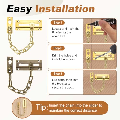 Cerradura de cadena para puerta: evite intrusiones en su hogar con este protector resistente 5