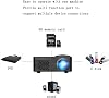Projector Mini Portable Projector Home Projector LED Portable Micro Projector Supports 1080P HD Projection Suitable for Home Cinema Entertainment Games,Black