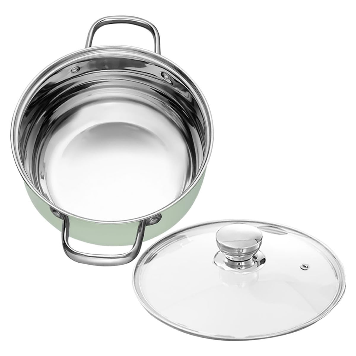 Marmite avec Double Poignées Robustes en Inox Durable pour Cuisine