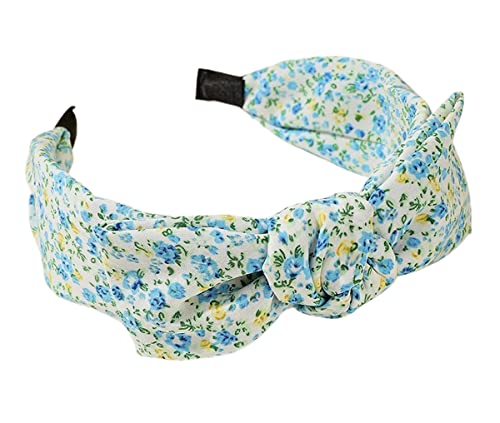 scicent Hair Bands for Women Boho Bow Headband Vintage Rabbit Ear Hairband Wide Print Headbands Women's Fashion Girls Hair Accessories 10909