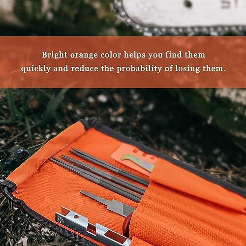 Pacote com 12 limas de motosserra, kit de arquivo de afiador de motosserra inclui 5/32 polegadas x 2